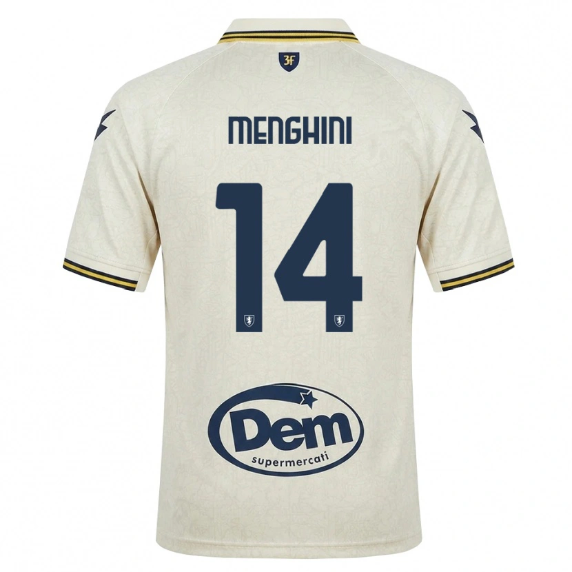 Danxen Hombre Camiseta Lorenzo Menghini #14 Oldlace Amarillo Negro 2ª Equipación 2026/27 La Camisa