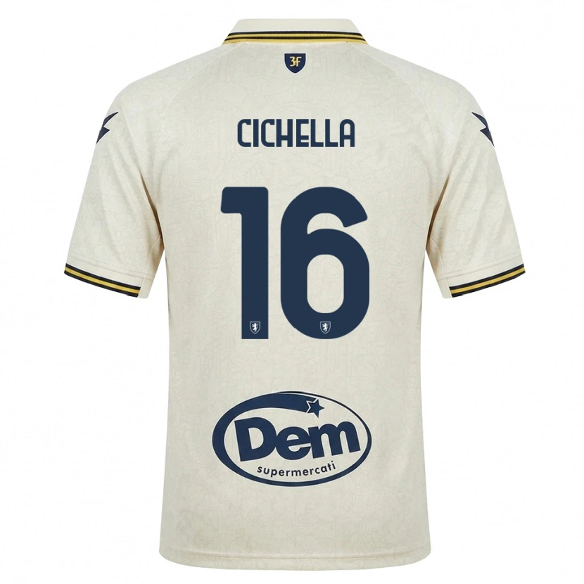Danxen Hombre Camiseta Matteo Cichella #16 Oldlace Amarillo Negro 2ª Equipación 2026/27 La Camisa