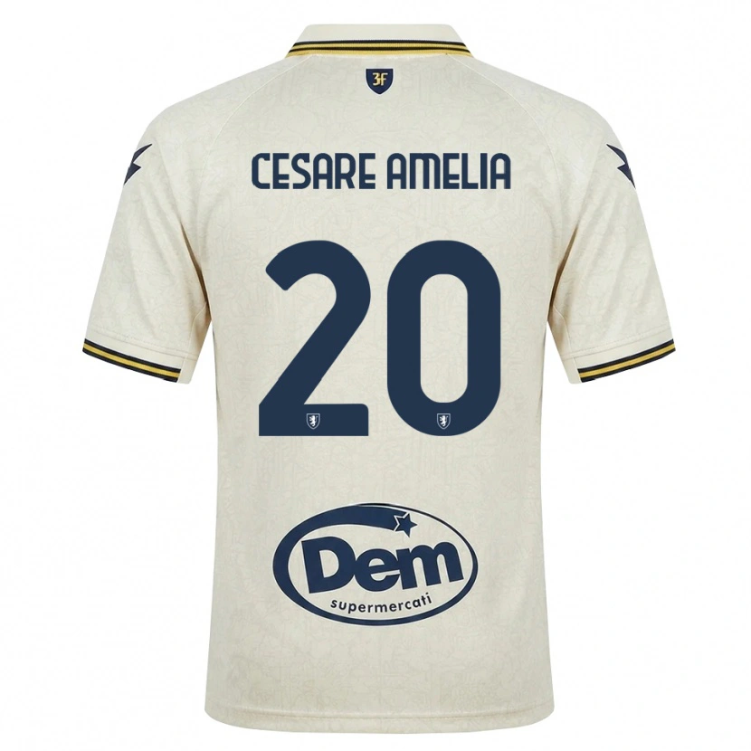 Danxen Hombre Camiseta Giulio Cesare Amelia #20 Oldlace Amarillo Negro 2ª Equipación 2026/27 La Camisa