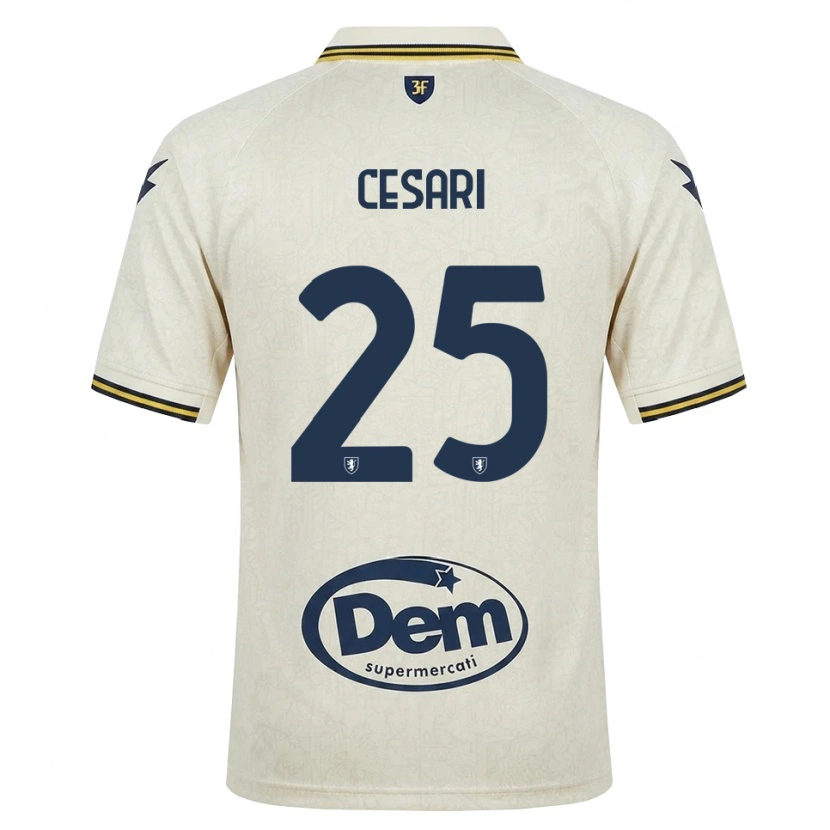 Danxen Hombre Camiseta Nicolò Cesari #25 Oldlace Amarillo Negro 2ª Equipación 2026/27 La Camisa
