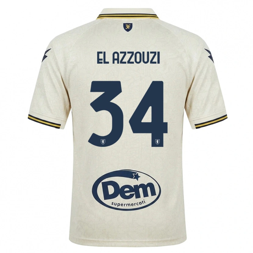 Danxen Hombre Camiseta Anouar El Azzouzi #34 Oldlace Amarillo Negro 2ª Equipación 2026/27 La Camisa