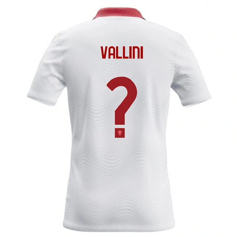 Danxen Hombre Camiseta Andrea Vallini #0 Blanco Rojo 2ª Equipación 2026/27 La Camisa