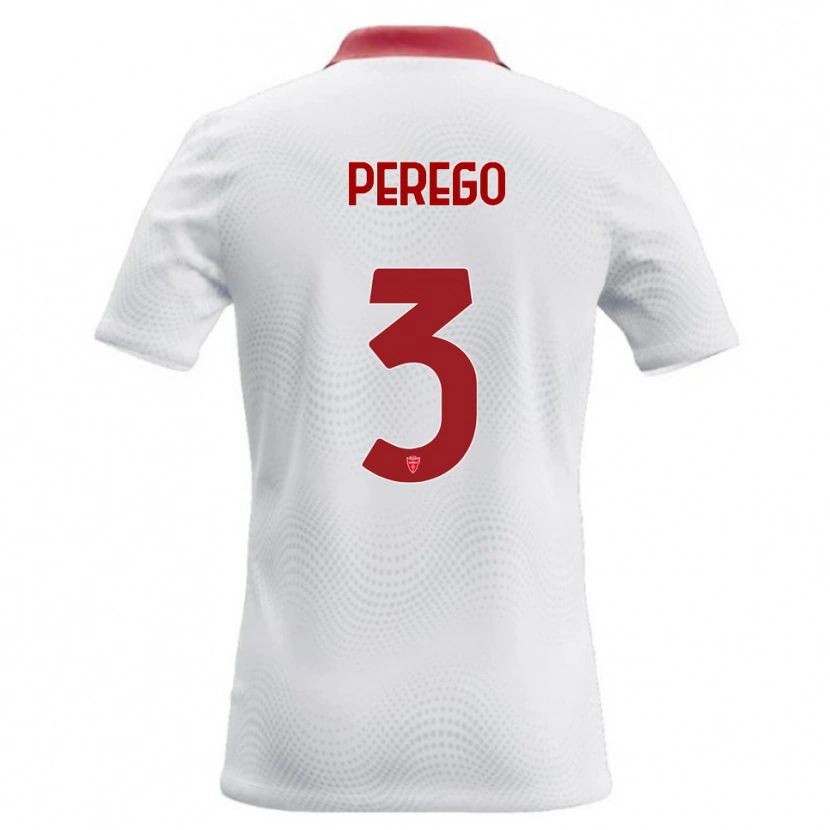 Danxen Hombre Camiseta Gregorio Perego #3 Blanco Rojo 2ª Equipación 2026/27 La Camisa