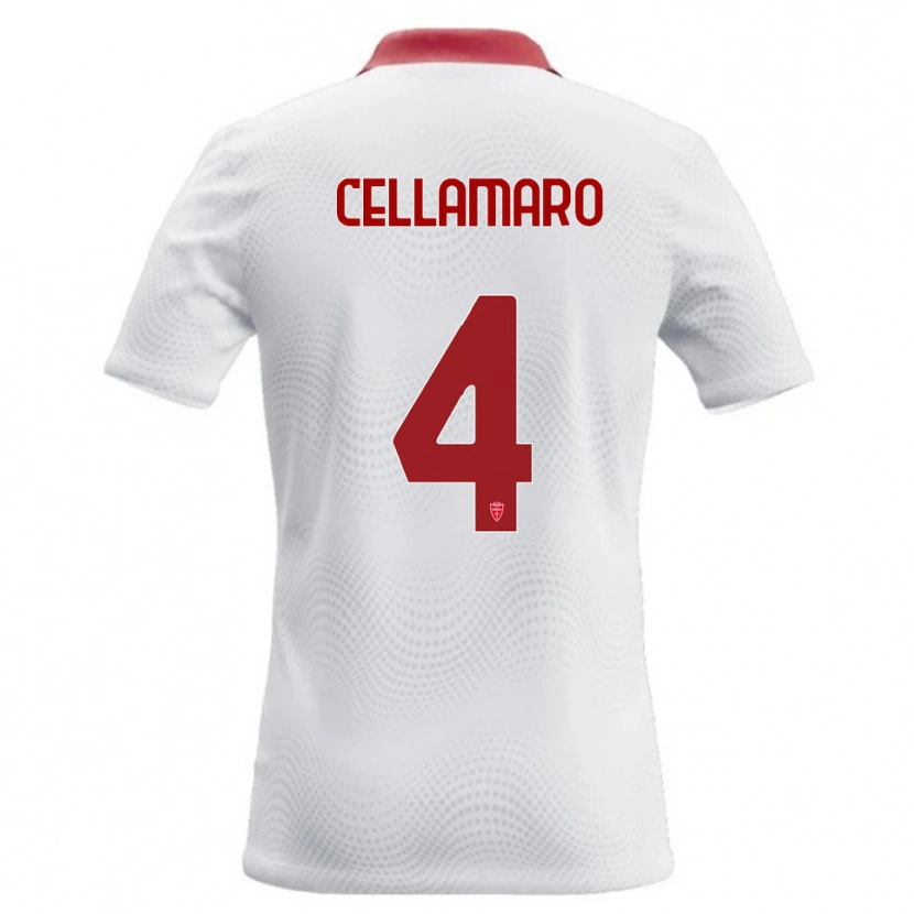 Danxen Hombre Camiseta Simone Cellamaro #4 Blanco Rojo 2ª Equipación 2026/27 La Camisa