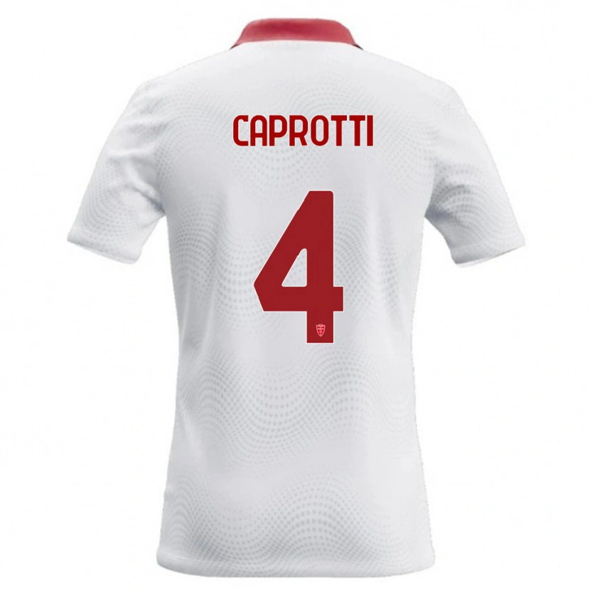Danxen Hombre Camiseta Carlo Caprotti #4 Blanco Rojo 2ª Equipación 2026/27 La Camisa