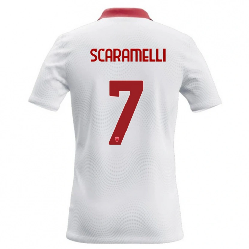 Danxen Hombre Camiseta Endris Scaramelli #7 Blanco Rojo 2ª Equipación 2026/27 La Camisa