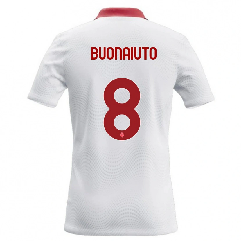 Danxen Hombre Camiseta Marco Buonaiuto #8 Blanco Rojo 2ª Equipación 2026/27 La Camisa