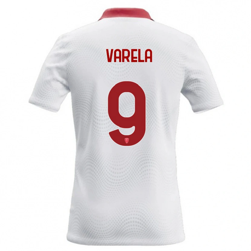 Danxen Hombre Camiseta Gustavo Varela #9 Blanco Rojo 2ª Equipación 2026/27 La Camisa