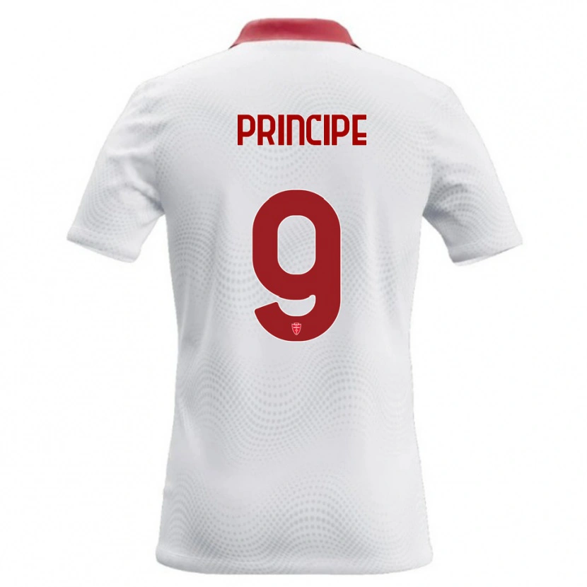 Danxen Hombre Camiseta Tommaso Principe #9 Blanco Rojo 2ª Equipación 2026/27 La Camisa