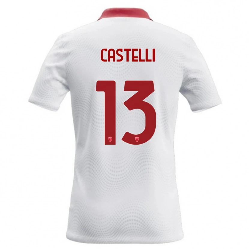 Danxen Hombre Camiseta Davide Castelli #13 Blanco Rojo 2ª Equipación 2026/27 La Camisa