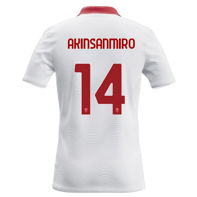 Danxen Hombre Camiseta Ebenezer Akinsanmiro #14 Blanco Rojo 2ª Equipación 2026/27 La Camisa