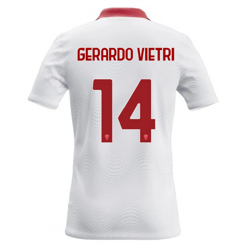 Danxen Hombre Camiseta Alessandro Gerardo Vietri #14 Blanco Rojo 2ª Equipación 2026/27 La Camisa