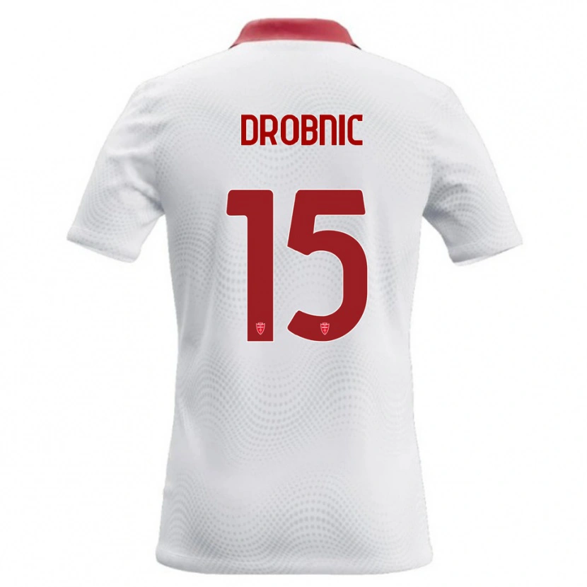 Danxen Hombre Camiseta Matic Drobnic #15 Blanco Rojo 2ª Equipación 2026/27 La Camisa