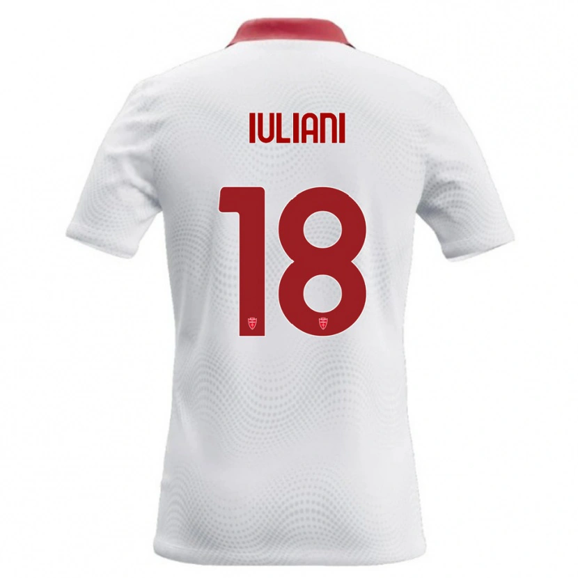 Danxen Hombre Camiseta Giacomo Iuliani #18 Blanco Rojo 2ª Equipación 2026/27 La Camisa
