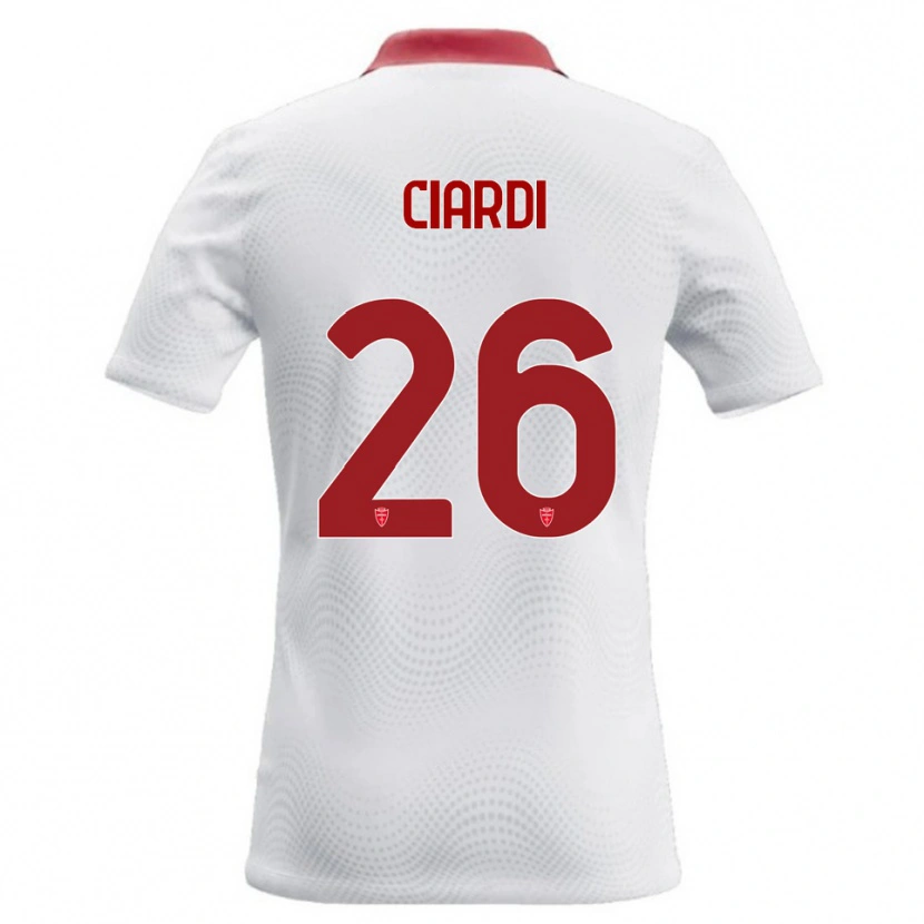 Danxen Hombre Camiseta Tommaso Ciardi #26 Blanco Rojo 2ª Equipación 2026/27 La Camisa