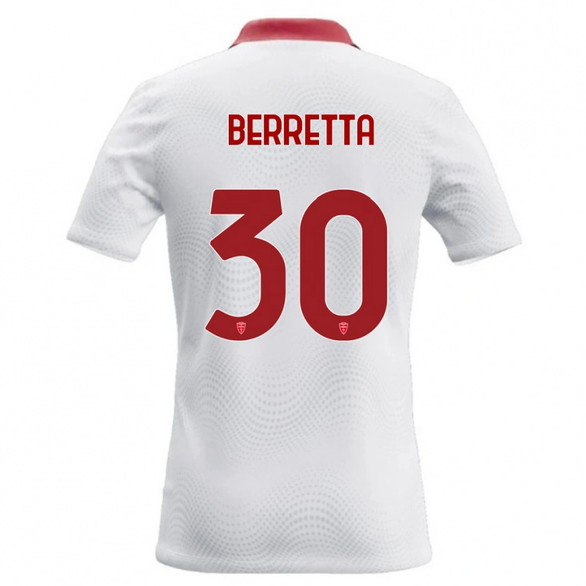 Danxen Hombre Camiseta Alessandro Berretta #30 Blanco Rojo 2ª Equipación 2026/27 La Camisa