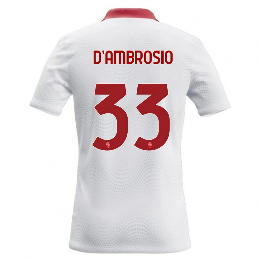 Danxen Hombre Camiseta Danilo D'ambrosio #33 Blanco Rojo 2ª Equipación 2026/27 La Camisa
