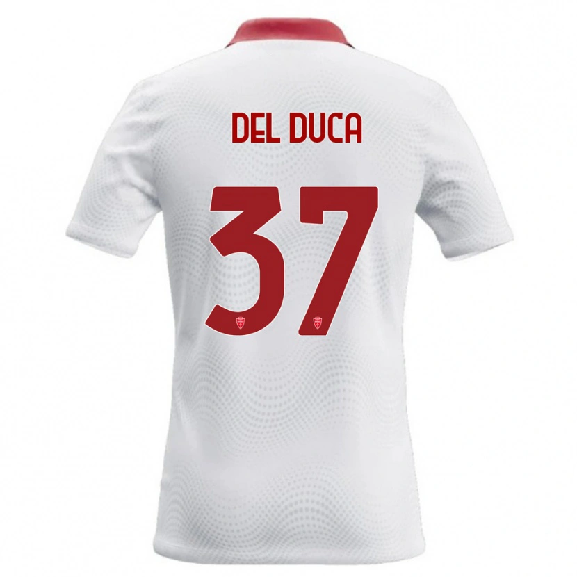 Danxen Hombre Camiseta Jacopo Del Duca #37 Blanco Rojo 2ª Equipación 2026/27 La Camisa
