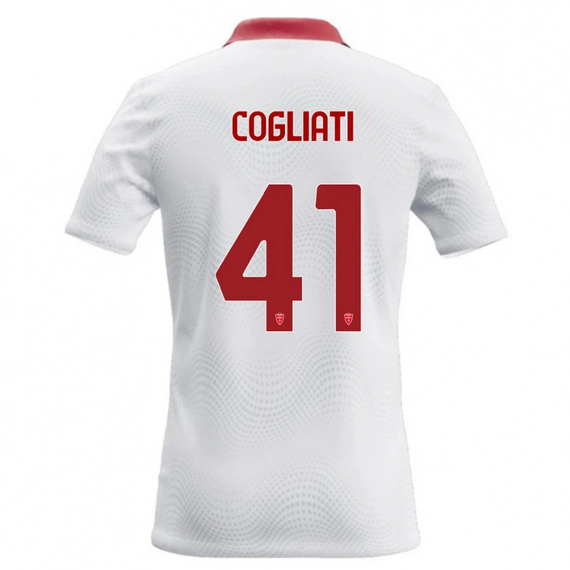 Danxen Hombre Camiseta Andrea Cogliati #41 Blanco Rojo 2ª Equipación 2026/27 La Camisa