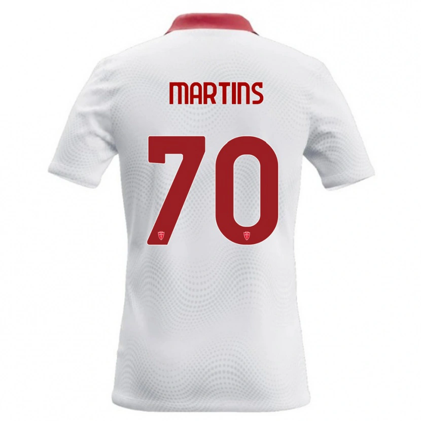 Danxen Hombre Camiseta Kevin Martins #70 Blanco Rojo 2ª Equipación 2026/27 La Camisa