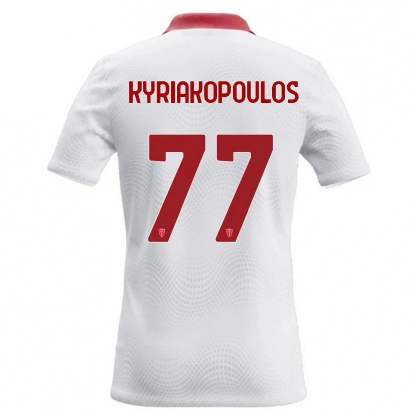 Danxen Hombre Camiseta Georgios Kyriakopoulos #77 Blanco Rojo 2ª Equipación 2026/27 La Camisa