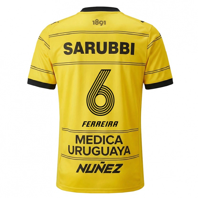 Danxen Hombre Camiseta Lucas Ferreira #6 Amarillo Negro 2ª Equipación 2026/27 La Camisa