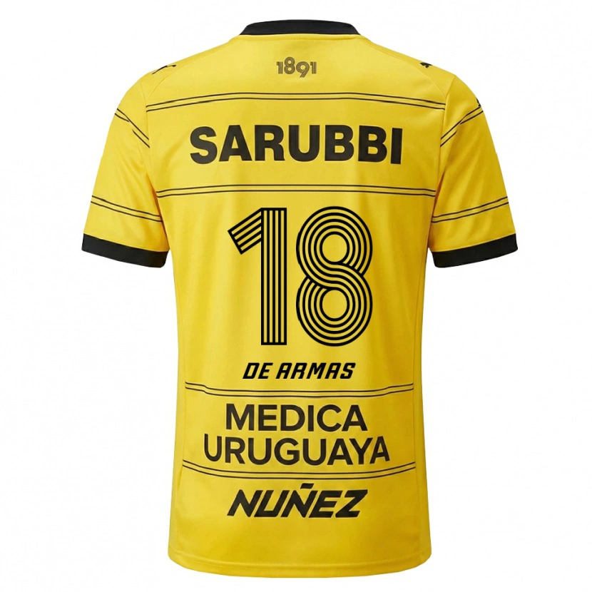 Danxen Hombre Camiseta Nahuel De Armas #18 Amarillo Negro 2ª Equipación 2026/27 La Camisa