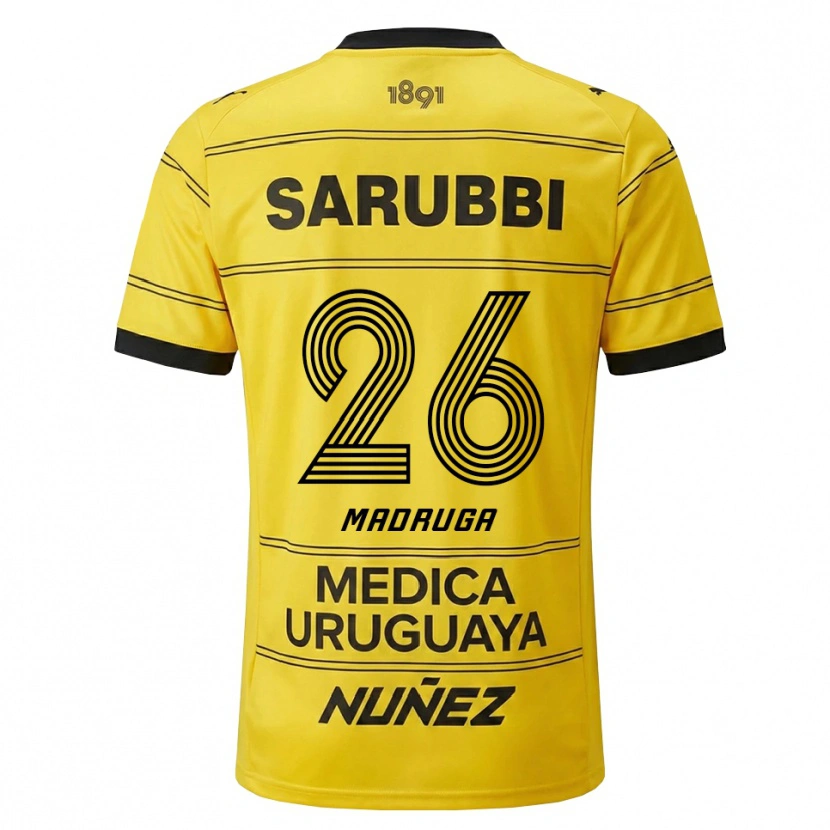 Danxen Hombre Camiseta Andrés Madruga #26 Amarillo Negro 2ª Equipación 2026/27 La Camisa
