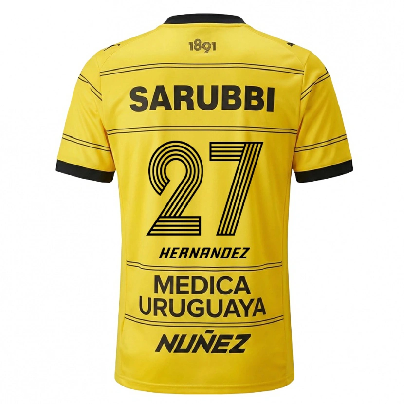 Danxen Hombre Camiseta Lucas Hernández #27 Amarillo Negro 2ª Equipación 2026/27 La Camisa
