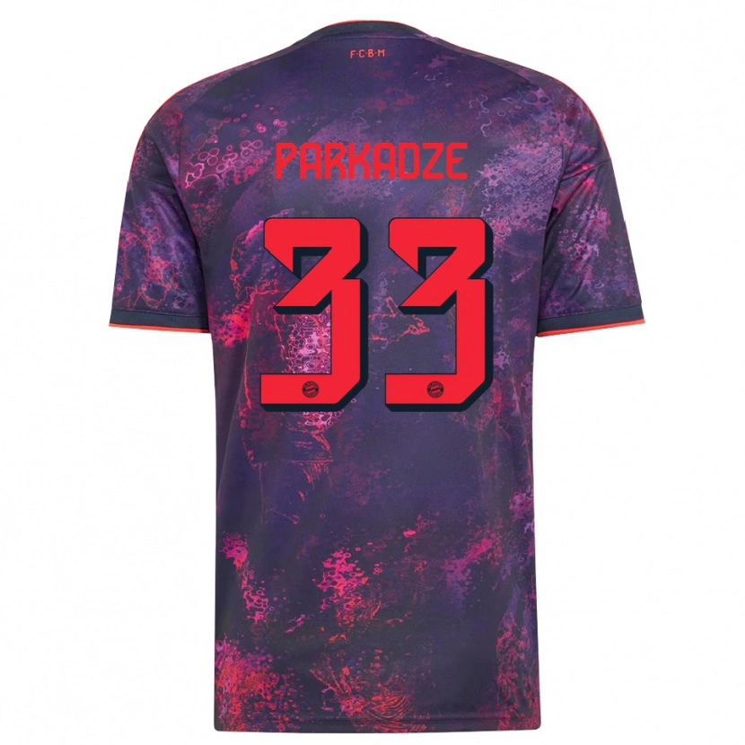 Danxen Hombre Camiseta Luka Parkadze #33 Rojo Morado Equipación Tercera 2026/27 La Camisa