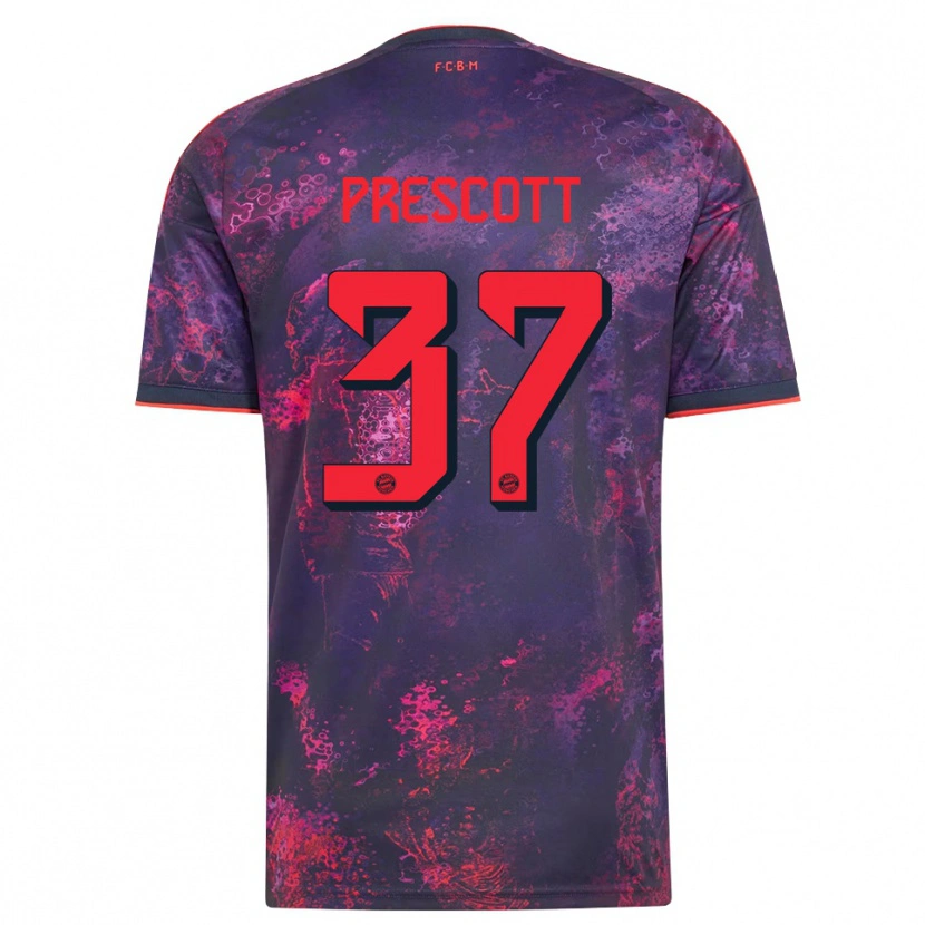 Danxen Hombre Camiseta Leonard Prescott #37 Rojo Morado Equipación Tercera 2026/27 La Camisa
