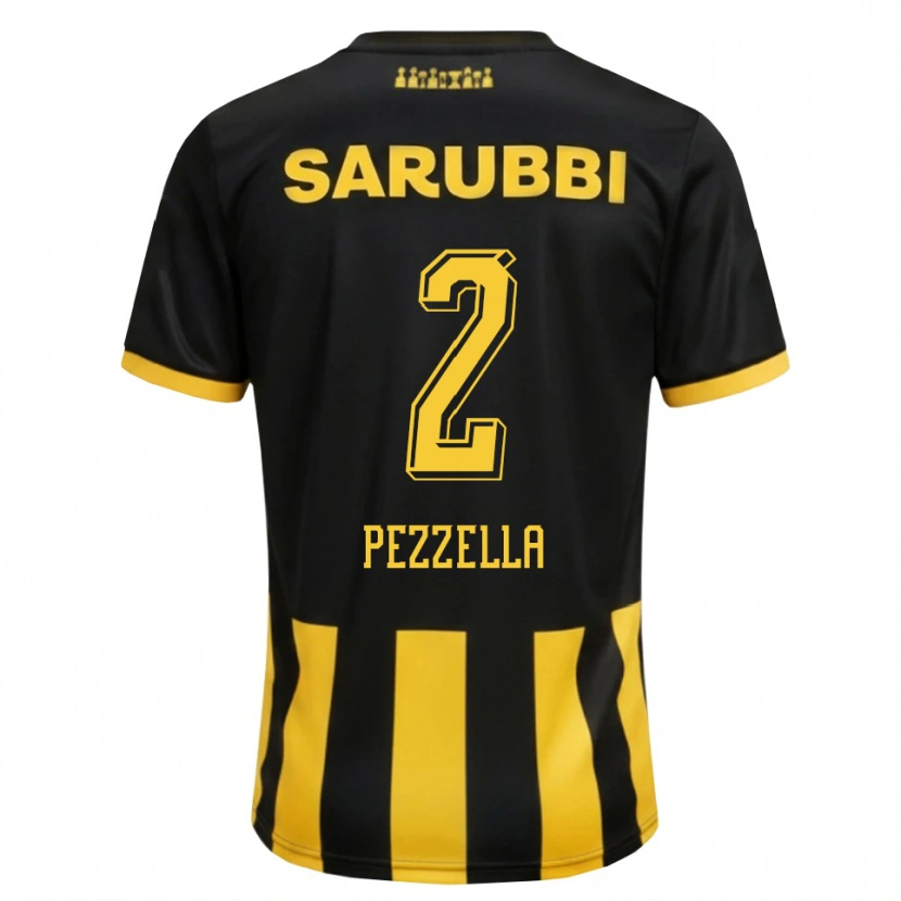 Danxen Mujer Camiseta Germán Pezzella #2 Negro Amarillo 1ª Equipación 2026/27 La Camisa