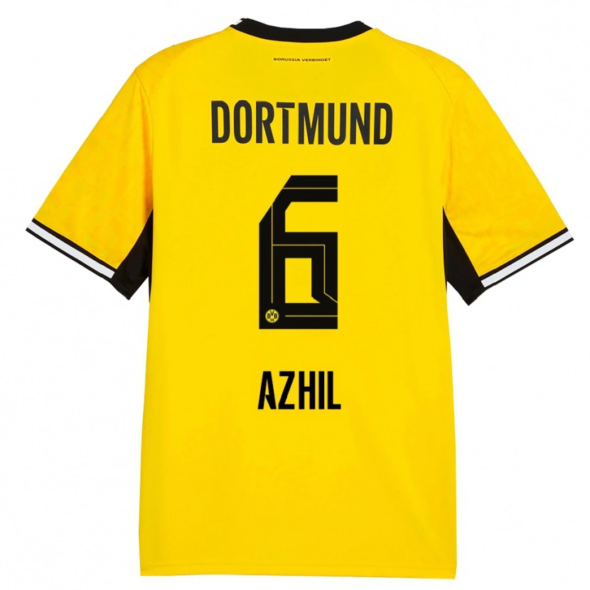 Danxen Mujer Camiseta Ayman Azhil #6 Amarillo Negro Blanco 1ª Equipación 2026/27 La Camisa