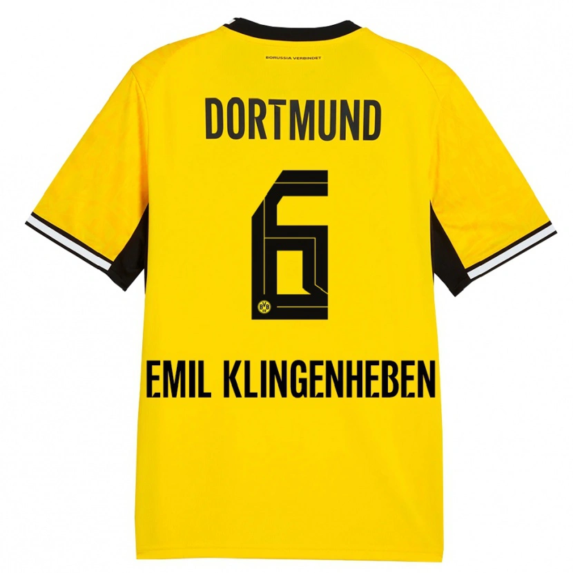 Danxen Mujer Camiseta Maximilian Emil Klingenheben #6 Amarillo Negro Blanco 1ª Equipación 2026/27 La Camisa