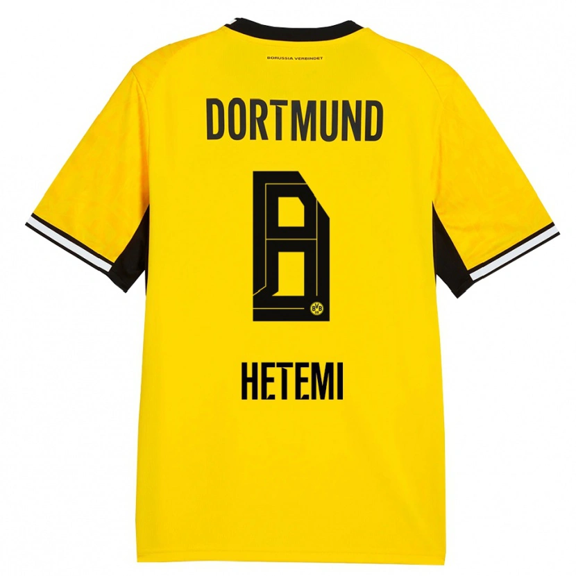 Danxen Mujer Camiseta Rilind Hetemi #8 Amarillo Negro Blanco 1ª Equipación 2026/27 La Camisa
