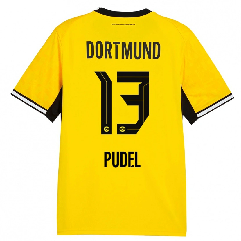Danxen Mujer Camiseta Bjarne Pudel #13 Amarillo Negro Blanco 1ª Equipación 2026/27 La Camisa