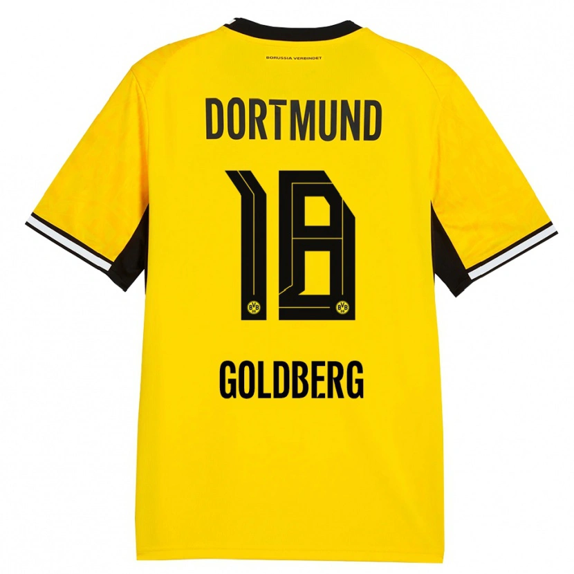 Danxen Mujer Camiseta Niclas Goldberg #18 Amarillo Negro Blanco 1ª Equipación 2026/27 La Camisa