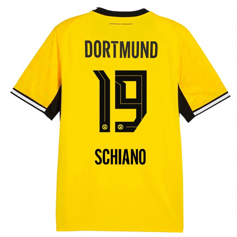 Danxen Mujer Camiseta Emilio Schiano #19 Amarillo Negro Blanco 1ª Equipación 2026/27 La Camisa
