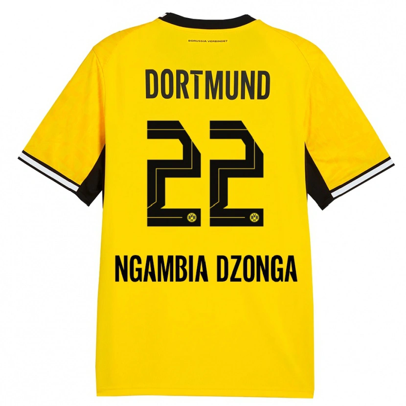 Danxen Mujer Camiseta Diego Ngambia #22 Amarillo Negro Blanco 1ª Equipación 2026/27 La Camisa