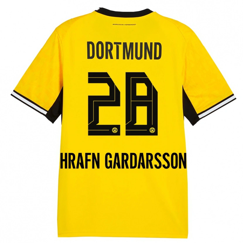 Danxen Mujer Camiseta Bjarki Hrafn Gardarsson #28 Amarillo Negro Blanco 1ª Equipación 2026/27 La Camisa