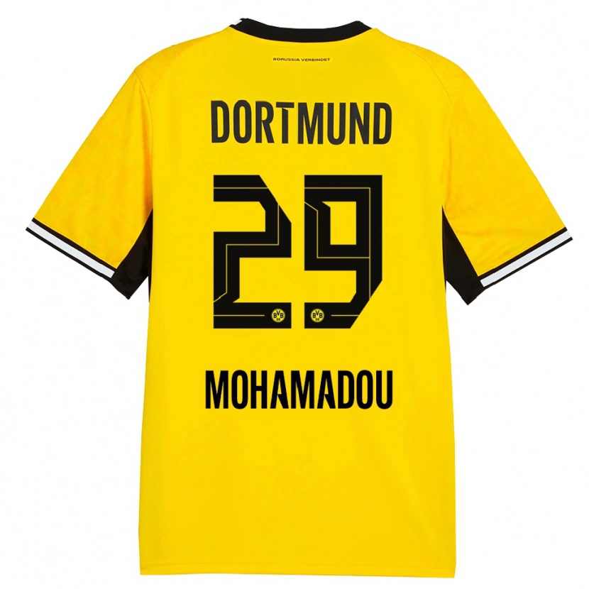 Danxen Mujer Camiseta Hamzath Mohamadou #29 Amarillo Negro Blanco 1ª Equipación 2026/27 La Camisa