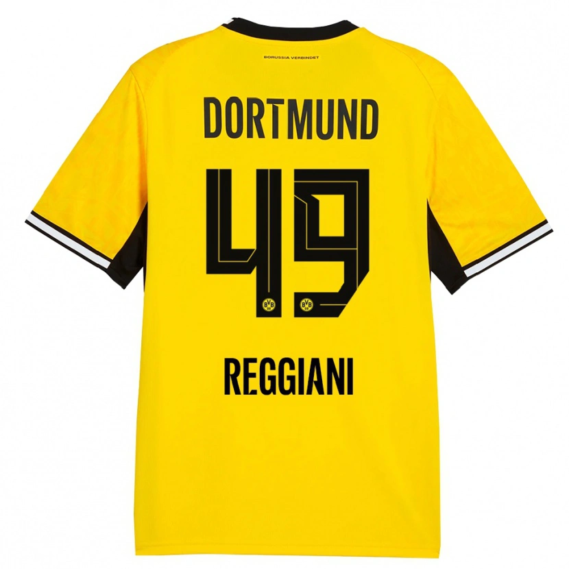 Danxen Mujer Camiseta Luca Reggiani #49 Amarillo Negro Blanco 1ª Equipación 2026/27 La Camisa