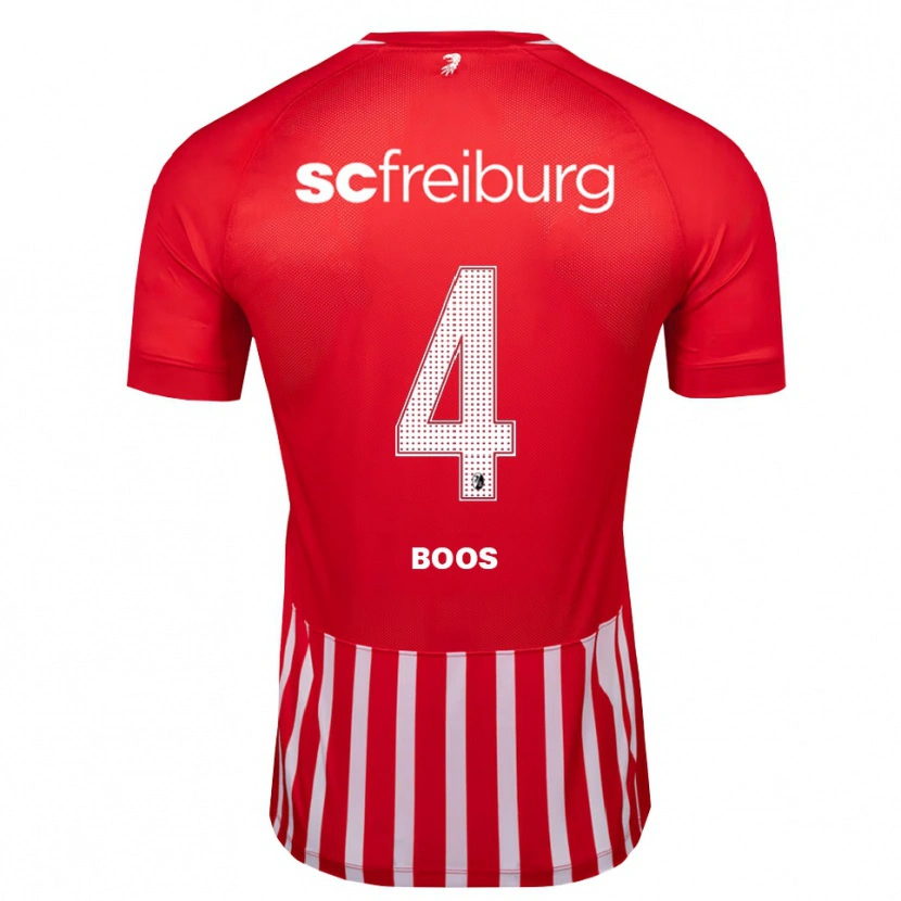 Danxen Mujer Camiseta Yanik Boos #4 Rojo Blanco Negro 1ª Equipación 2026/27 La Camisa