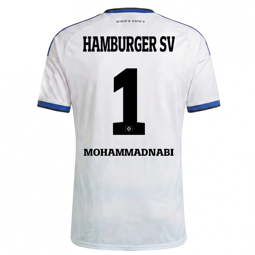 Danxen Mujer Camiseta Benjamin Mohammadnabi #1 Blanco Negro Azul 1ª Equipación 2026/27 La Camisa