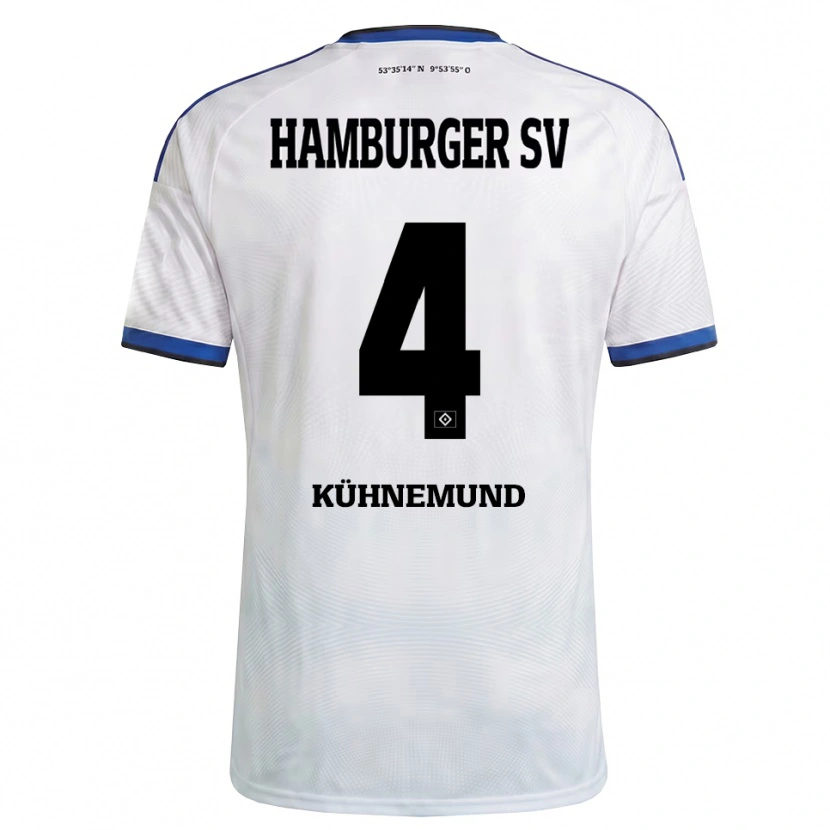 Danxen Mujer Camiseta Milo Kühnemund #4 Blanco Negro Azul 1ª Equipación 2026/27 La Camisa