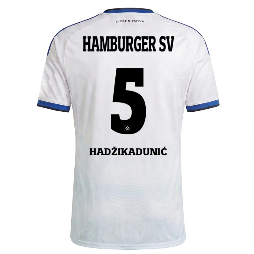 Danxen Mujer Camiseta Dennis Hadzikadunic #5 Blanco Negro Azul 1ª Equipación 2026/27 La Camisa