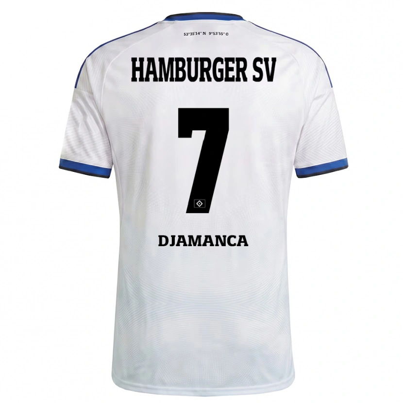 Danxen Mujer Camiseta Ismaila Djamanca #7 Blanco Negro Azul 1ª Equipación 2026/27 La Camisa
