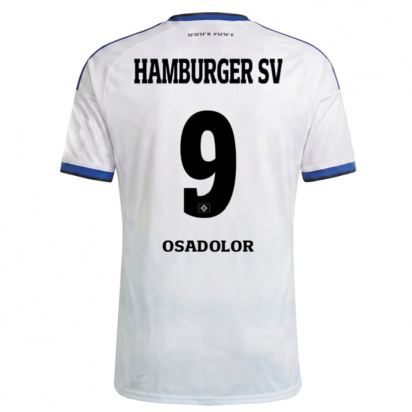 Danxen Mujer Camiseta Shadrack Osadolor #9 Blanco Negro Azul 1ª Equipación 2026/27 La Camisa