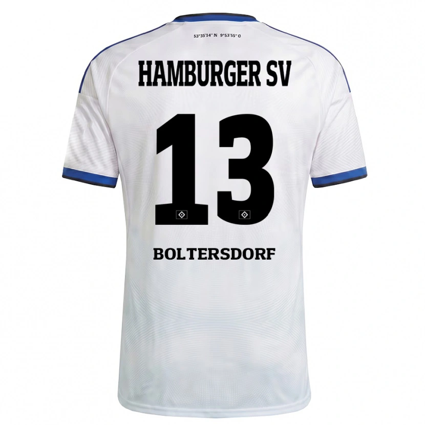 Danxen Mujer Camiseta Sebastian Boltersdorf #13 Blanco Negro Azul 1ª Equipación 2026/27 La Camisa