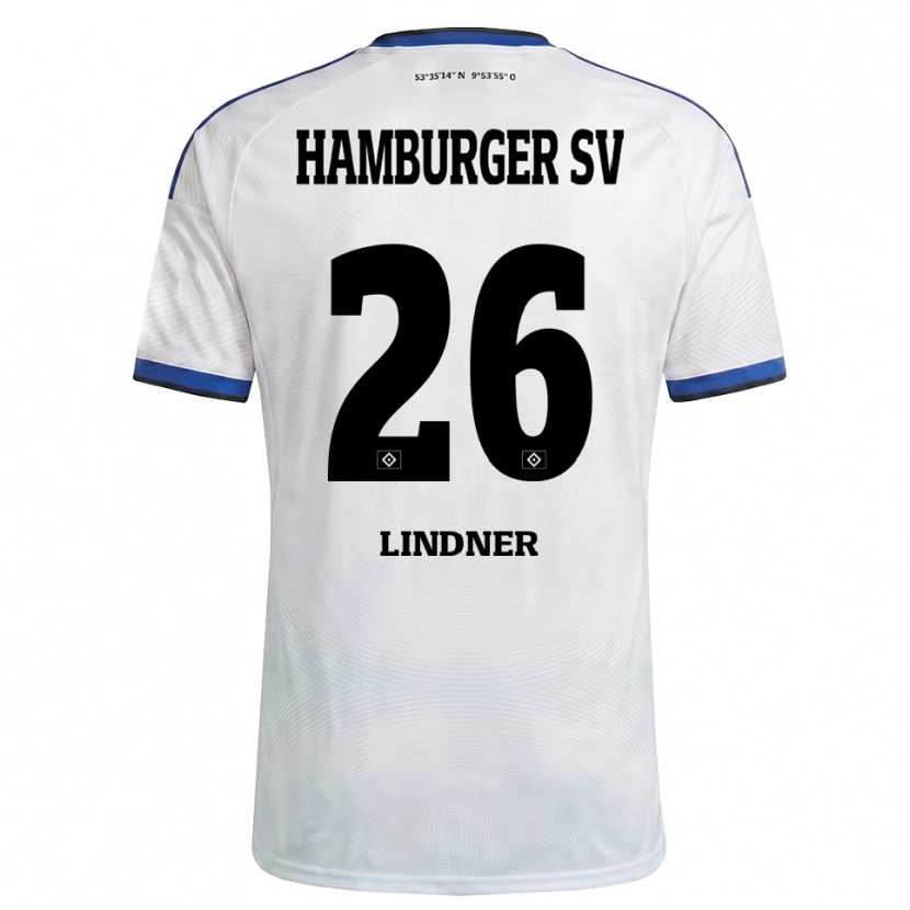 Danxen Mujer Camiseta Mick Lindner #26 Blanco Negro Azul 1ª Equipación 2026/27 La Camisa